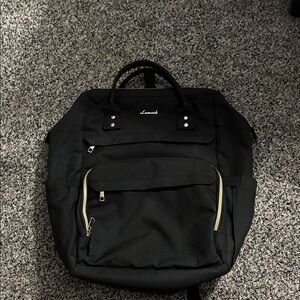 LOVEVOOK Black Canvas Tote with Gold Hardware